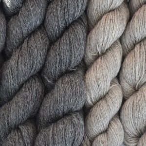 Sockweight (Fingering Weight) Icelandic Sheep Lambswool, No Dye Natural Colors, Moorit/Gray and Black/Gray