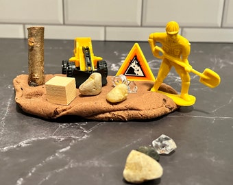 Construction Play Dough Jar Party Favors