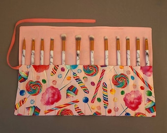 Candy Lover's Makeup Brush Roll Holder