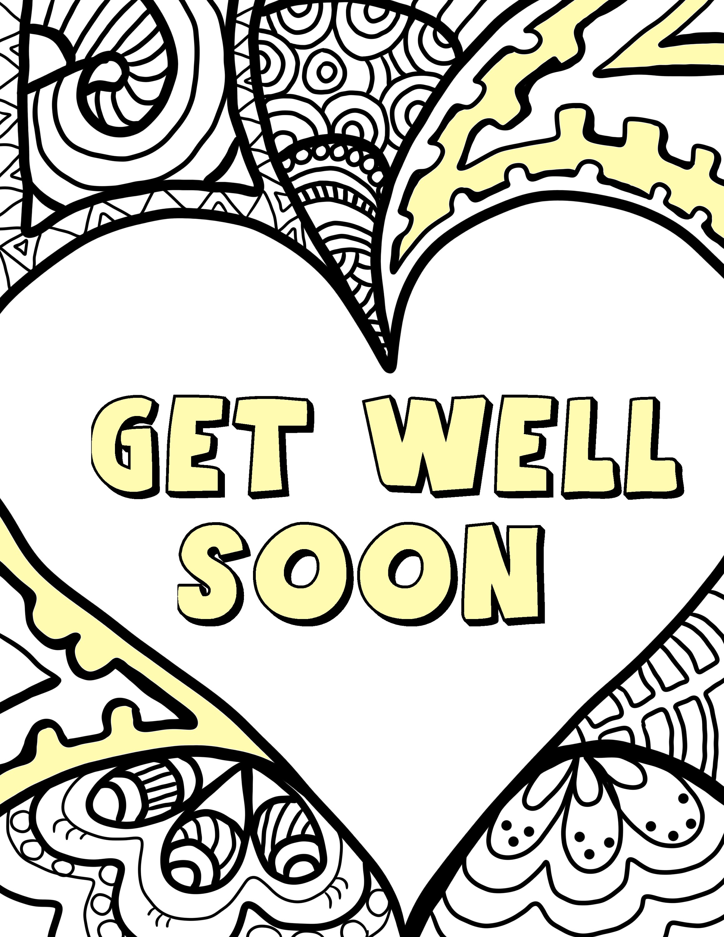 Home Sick, a Coloring Book PDF. Printable INSTANT DOWNLOAD 8 Get Well ...