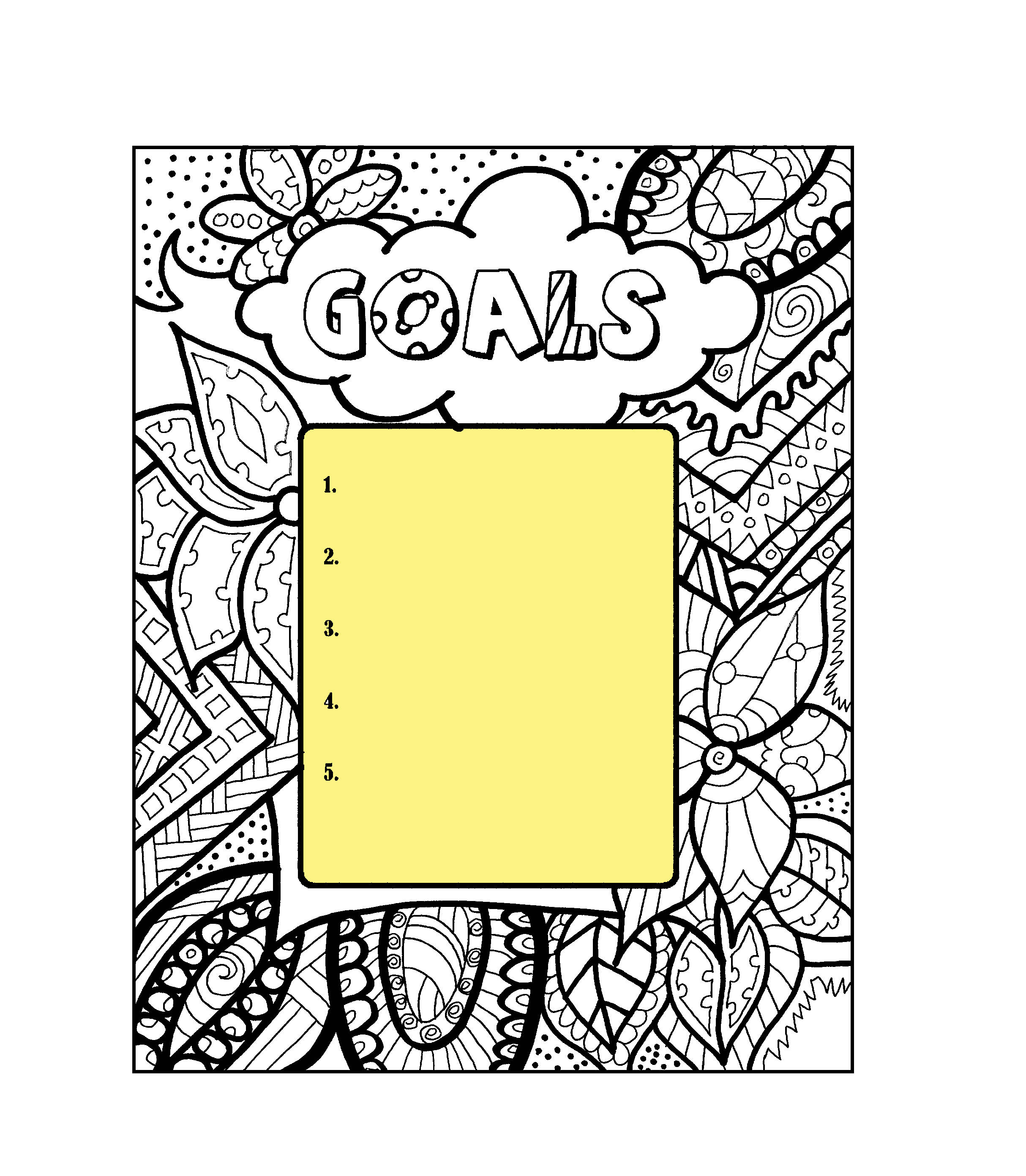 Adult Coloring Book Page, Goal Planner Page, Printable!! INSTANT ...