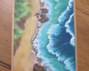 Washed Away: Pre-Matted Original Oil Pastel Landscape