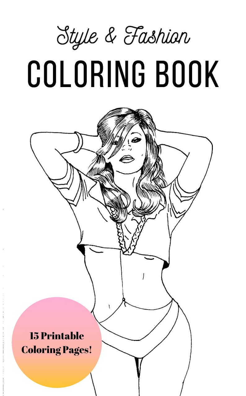Adult Coloring Book PDF Printable INSTANT DOWNLOAD 15 Style And
