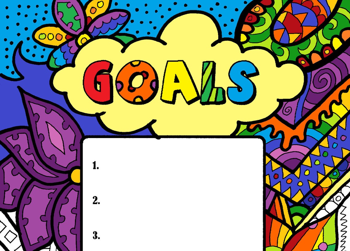 Adult Coloring Book Page, Goal Planner Page, Printable!! INSTANT ...