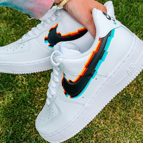 Custom Glitch Nike Air Force Ones 