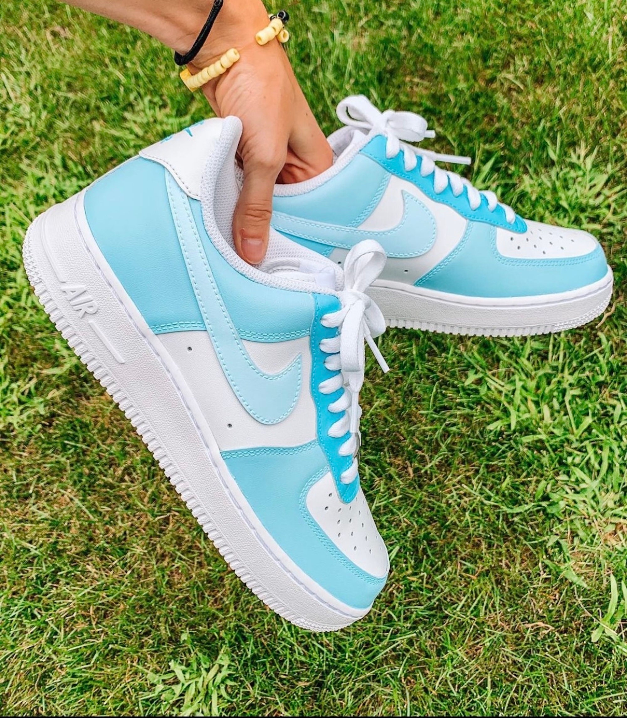 Aangepaste blauwe kleur geblokkeerd Nike Air Force 1's - Etsy Nederland