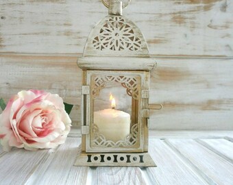 2 Wedding lanterns Vintage Moroccan Lantern Shabby chic Lantern Rustic Wedding Lighting Vintage Home Decor Wedding Centerpiece Distressed