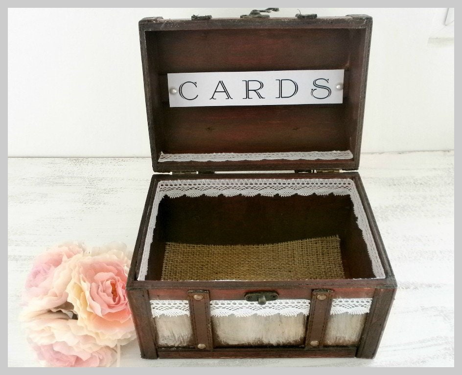 Wooden Rustic Card Box Wedding Suitcase Guest Box Advice Etsy