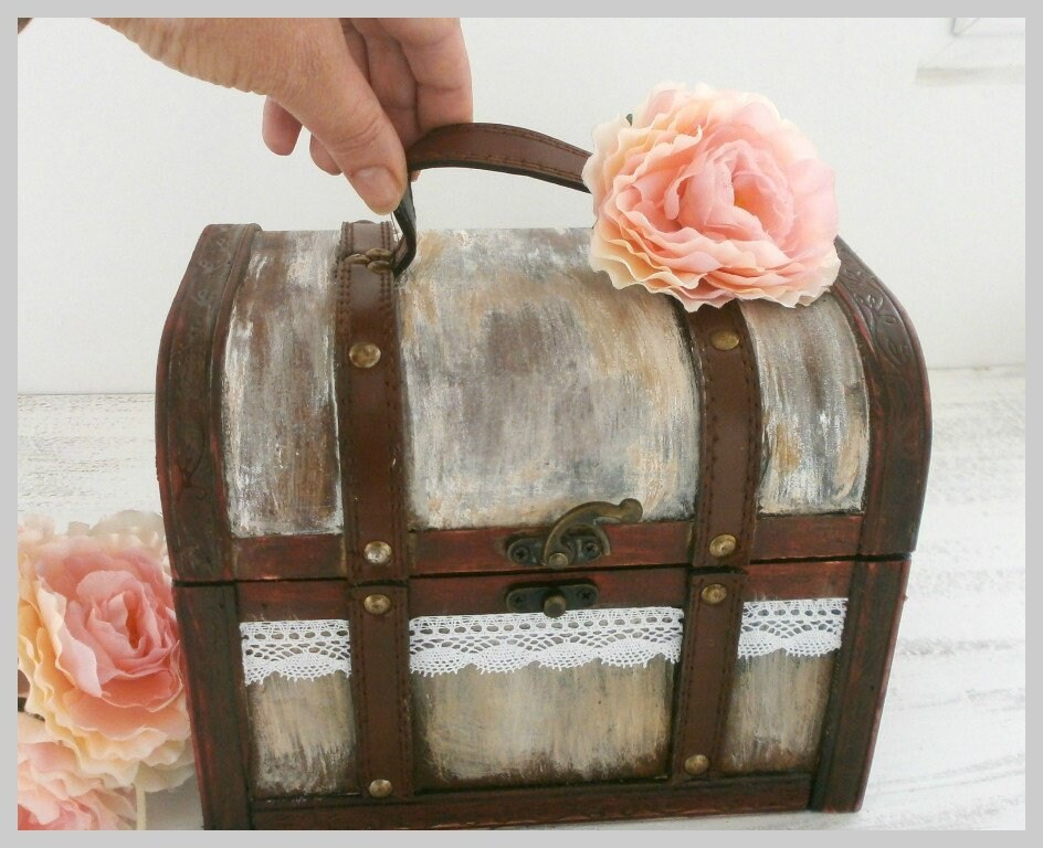 Wooden Rustic Card Box Wedding Suitcase Guest Box Advice Etsy