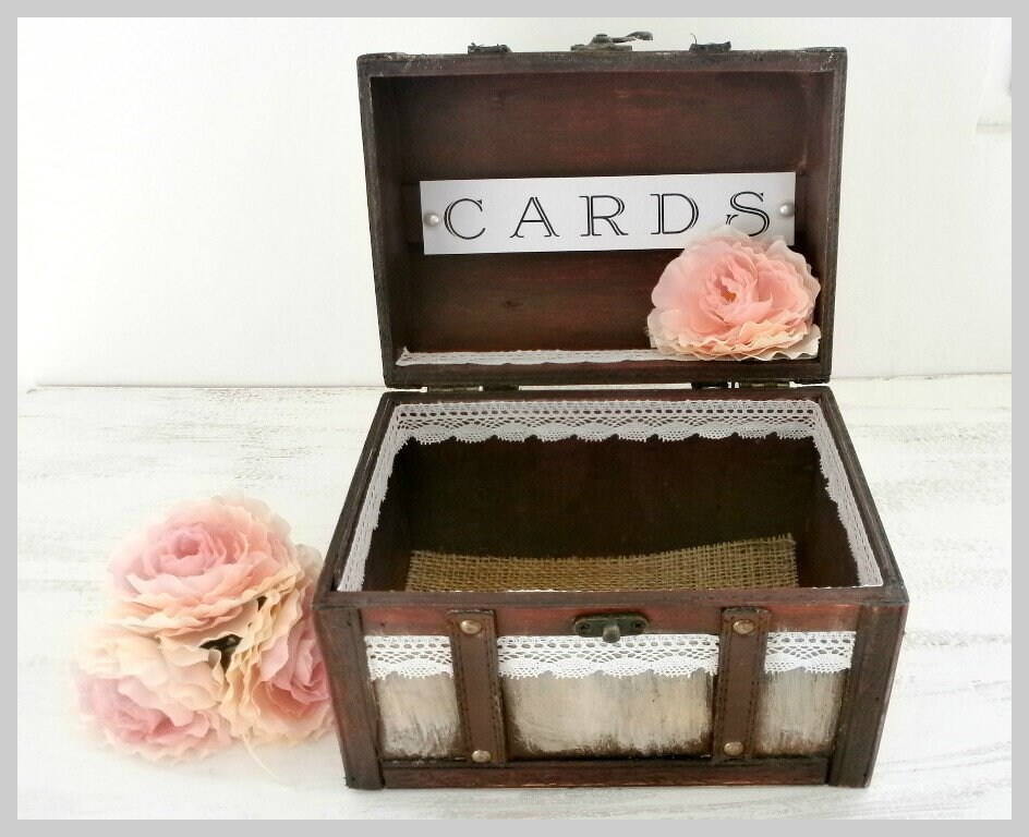 Wooden Rustic Card Box Wedding Suitcase Guest Box Advice Etsy