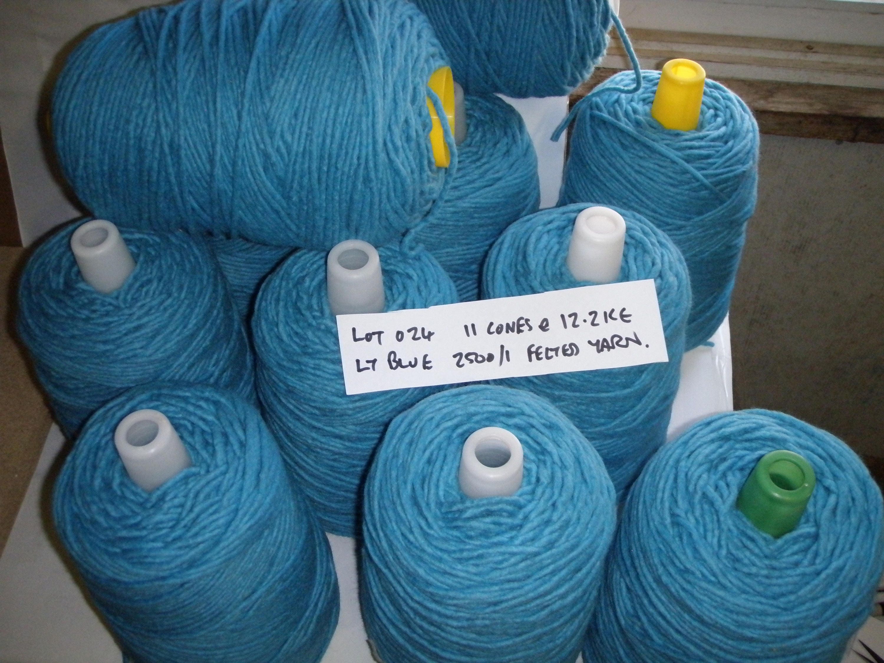 wool yarn on cones