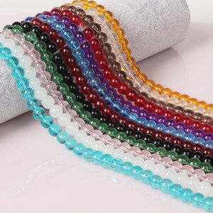 8 mm glaskralen - ronde gladde ambachtelijke kralen voor het maken van sieraden, boho&#39;s, armbanden en woondecoratie | Diverse kleuren, hoogwaardig glas