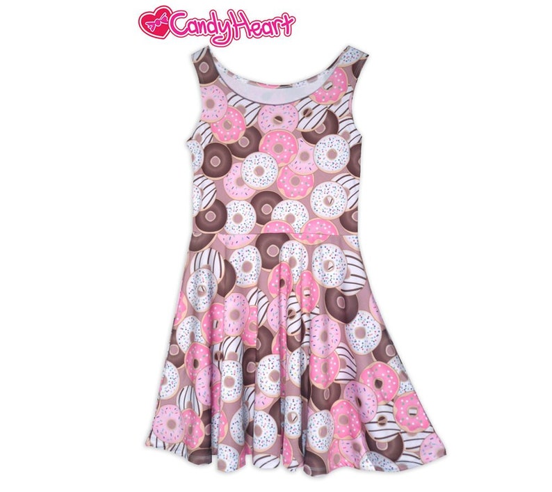 Food Print Dress / Donut Dress / Donut Print Dress / Junk Food Print