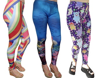 Imprimer Leggings / Monster caleçons / Leggings arc en ciel / Stripe Leggings / océan Leggings / corail Leggings / Harajuku Leggings