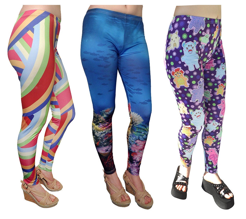 Print Leggings / Monster Leggings / Rainbow Leggings / Stripe