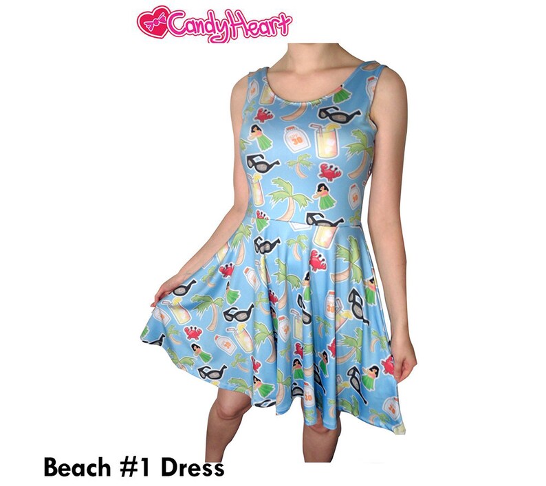 Ocean Dress / Ocean Print Dress / Under the Sea Dress / Beach Etsy
