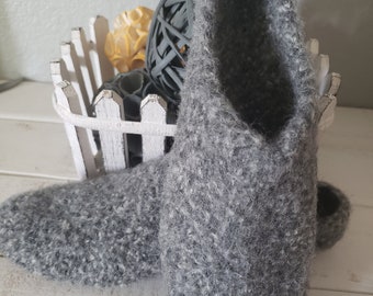 Handknit felted slippers Women's US size 7-7.5