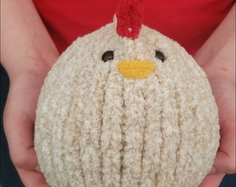 Chubby Chicken, amigurumi, chicken stuffie, knit chicken