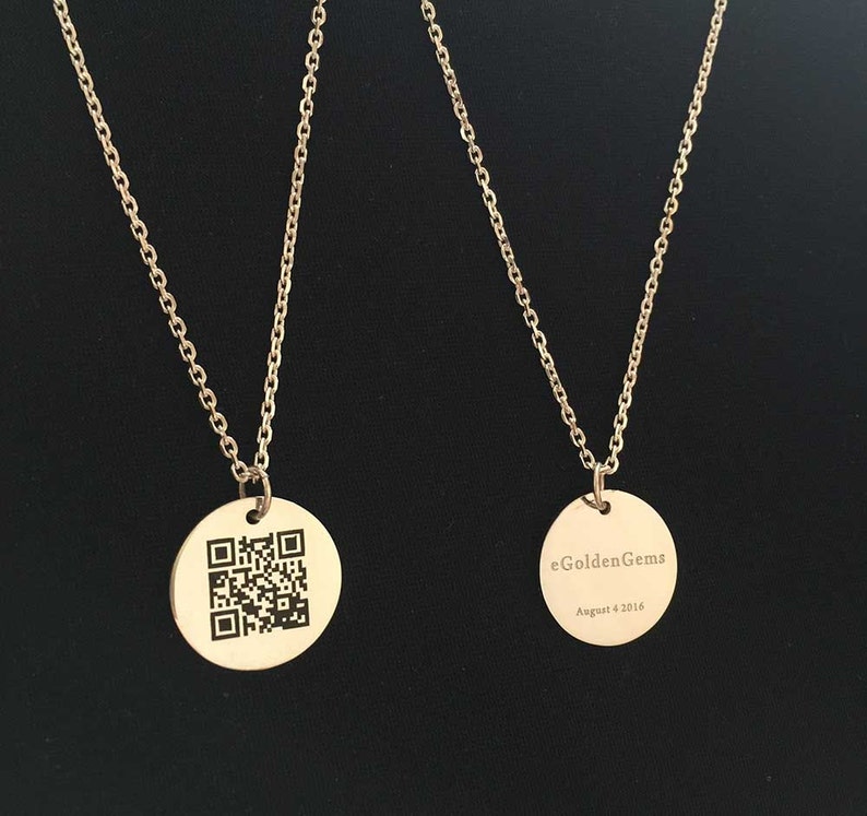 Código QR dinámico collar collar Audio imagen QR colgante Etsy