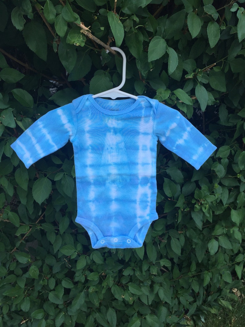 Blue Tie Dye Long Sleeve Onesie 0-3 Months
