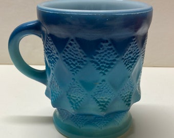 Vintage Fire King Kimberly Coffee Mug Blue