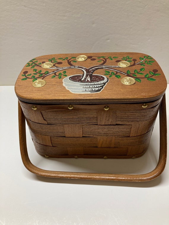 Vintage Wooden Basket Purse - image 1