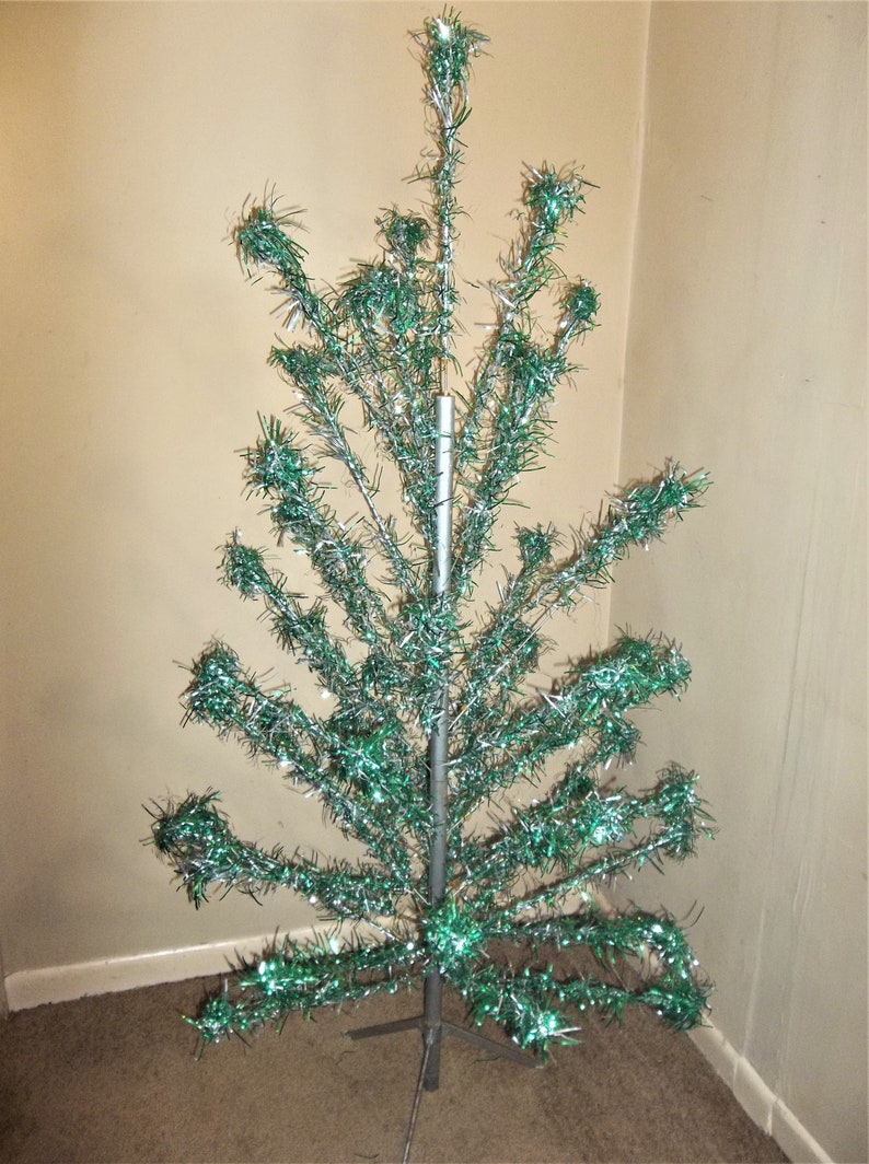 Vintage Peco Aluminum Christmas Tree Green/ Silver 5 Ft 10 In Etsy