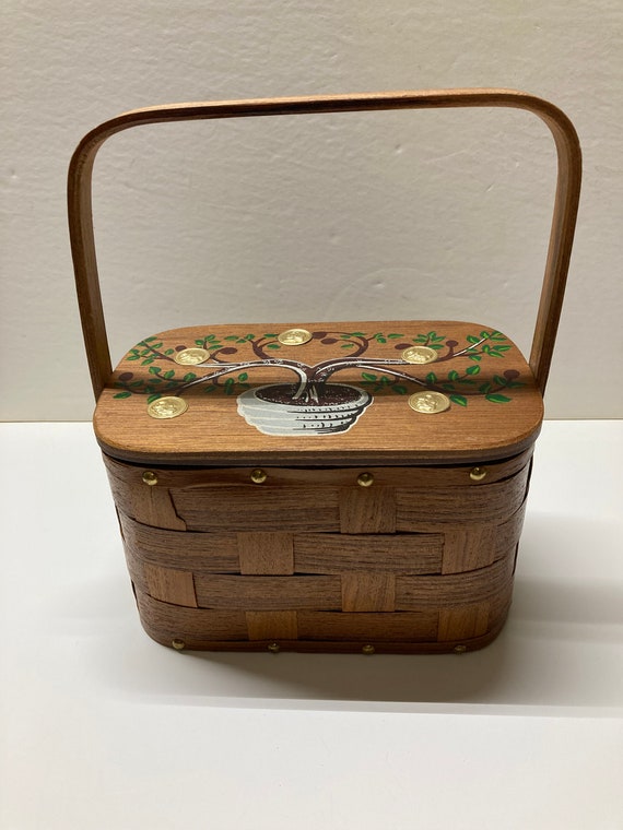 Vintage Wooden Basket Purse - image 3