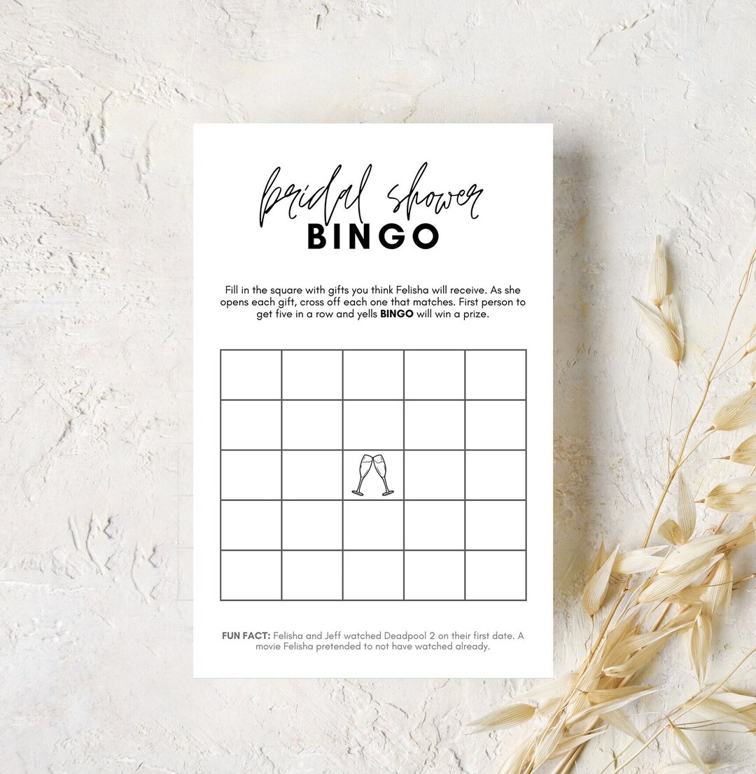 Modern Bridal Shower Gift Bingo Printable Template DIY. Versatile for ...