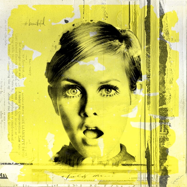 Oh Twiggy! - Collage, Bert Stern, Vogue, fashion, Fine art, interior design, illustration, pop art, vintage, print, giclee, poster-