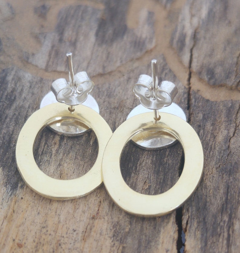 Gold and Silver Circle Stud Earrings Geometric Studs Earring Etsy