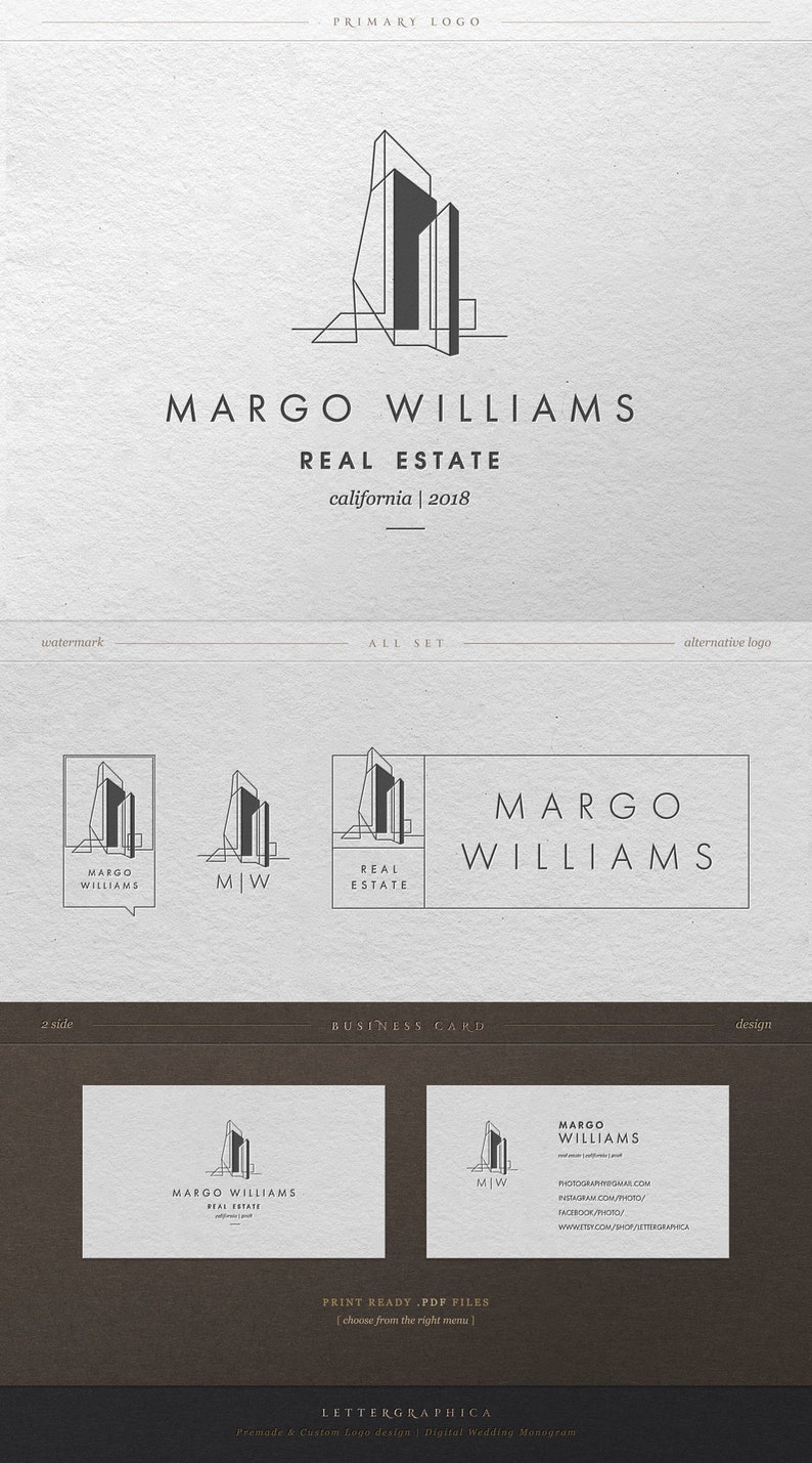 real estate logo design realtor logo house logo business logo realtor logo branding package realty logo realtor marketing brand logo etsy branding logo design