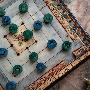 Nine Men&#39;s Morris Handmade Small Wooden Board Game, Antique Mills Strategy Table Game, Traditional Merels Decor, Unique Personalized Gift