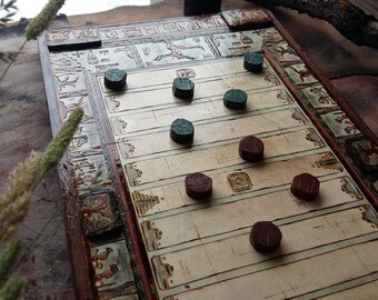 Puluc Handmade Wooden Board Game, Ancient Mayan Table Game, Mesoamerican Bul Game, Unique Traditional Aztec Warrior Game, Custom Made Gift