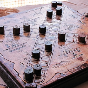 Patolli Wooden Handmade Board Game, Small Mayan Decor Table Game, Ancient Mesoamerican Mythology Game, Unique Patole Game, Pyrography Art