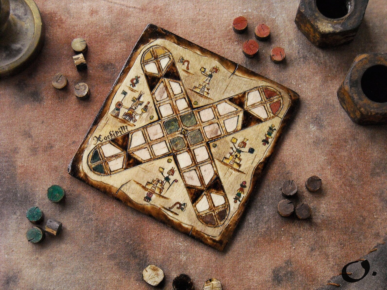 Patolli Small Handmade Board Game Ancient Mayan Miniature - Etsy
