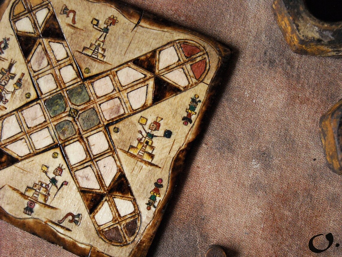 Patolli Small Handmade Board Game Ancient Mayan Miniature - Etsy
