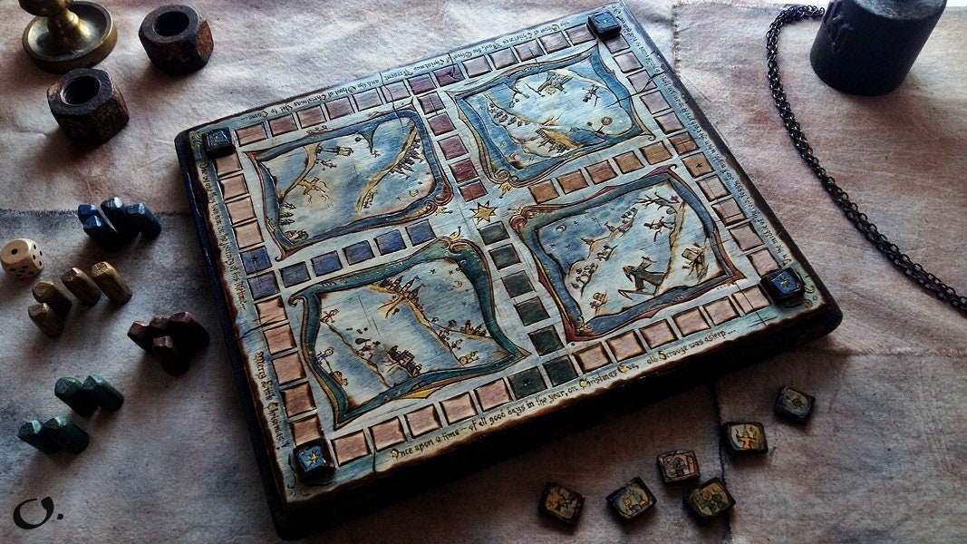 Christmas Carol Wooden Ludo Board Game Handmade Dickens Table  Etsy