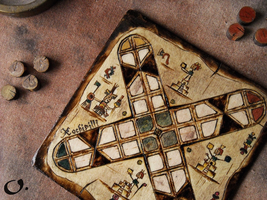 Patolli Small Handmade Board Game, Ancient Mayan Miniature Portable ...