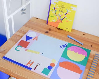 Schreibtischunterlage Kinder ABC – 50 Blatt für kleine Ideen & kreative Kritzeleien