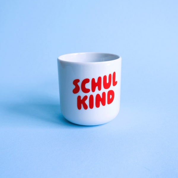 Becher Kinderbecher Tasse Kindertasse "Schulkind" rot