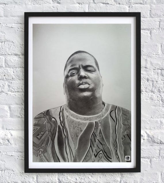 The Notorious B.I.G. Original Pencil Drawing A2, Biggie Smalls