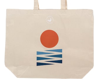 Sunset - Natural Large Organic Tote Bag