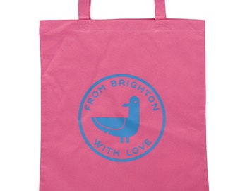 Tote Bag - From Brighton With Love - Pink