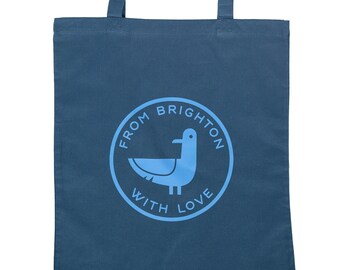 Tote Bag - From Brighton With Love - Airforce Blue