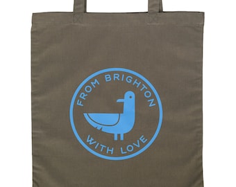 Tote Bag - From Brighton With Love - Khaki