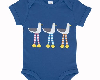 Organic Cotton Baby Grow - Blue