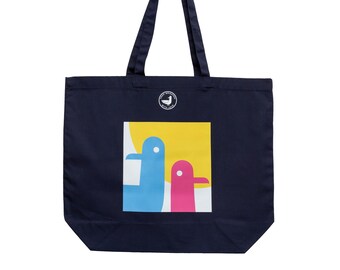 Sunshine Oscar Navy Large Organic Tote Bag