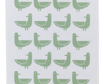 Tea Towel - Oscar the Seagull - Green