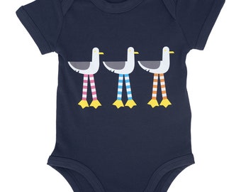 Organic Cotton Baby Grow - Navy